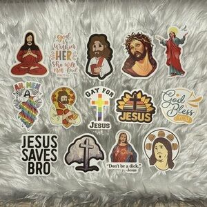 14 Jesus/Meme Themed Stickers ✝️